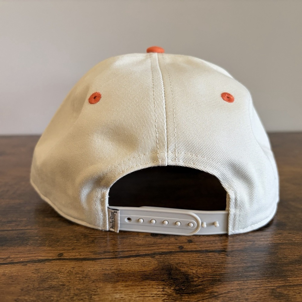Bass Pro Shops Florida Flamingo Flat Bill Hat SnapBack White and Orange - Picture 5 of 10